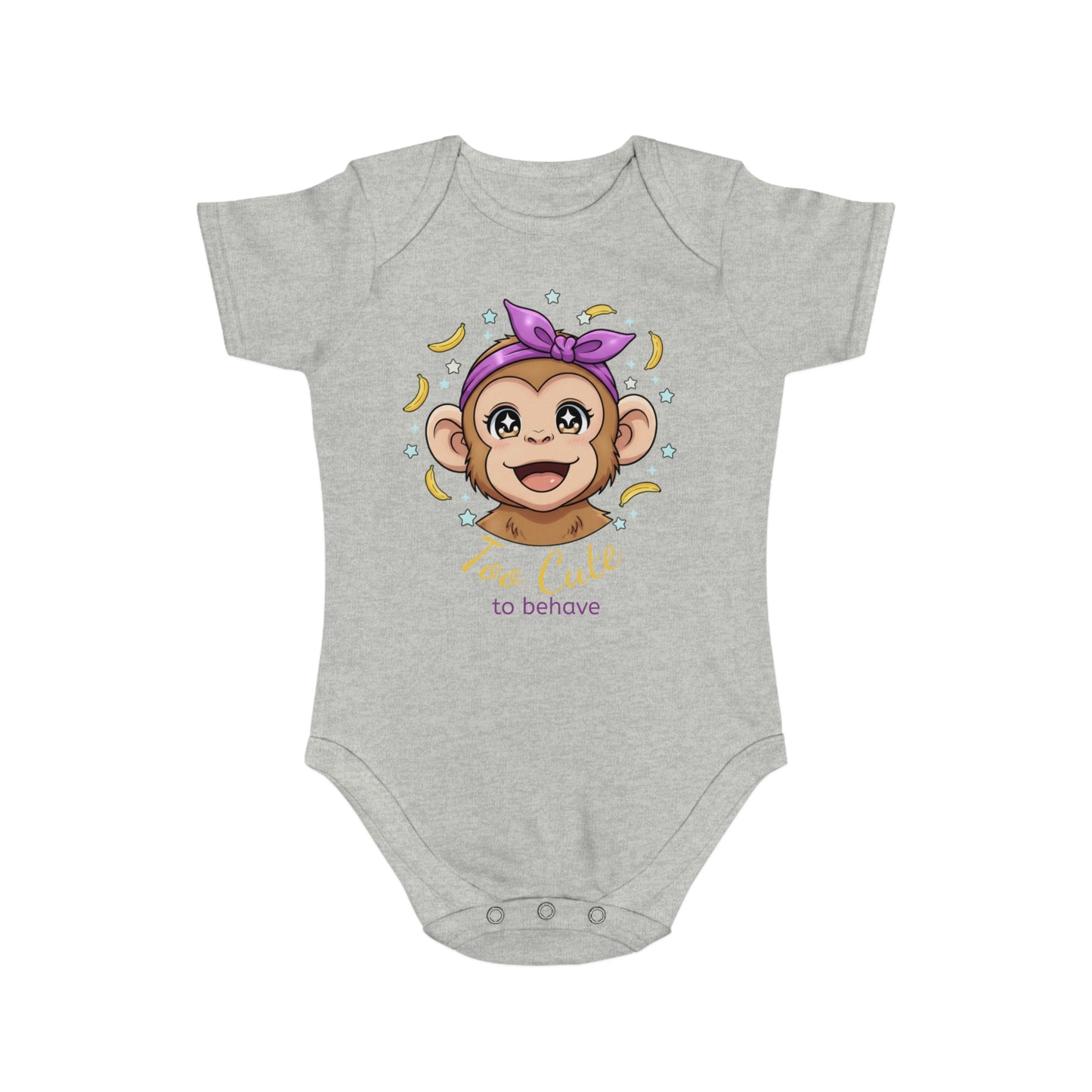 Baby bodysuit "TOO CUTE TO BEHAVE"