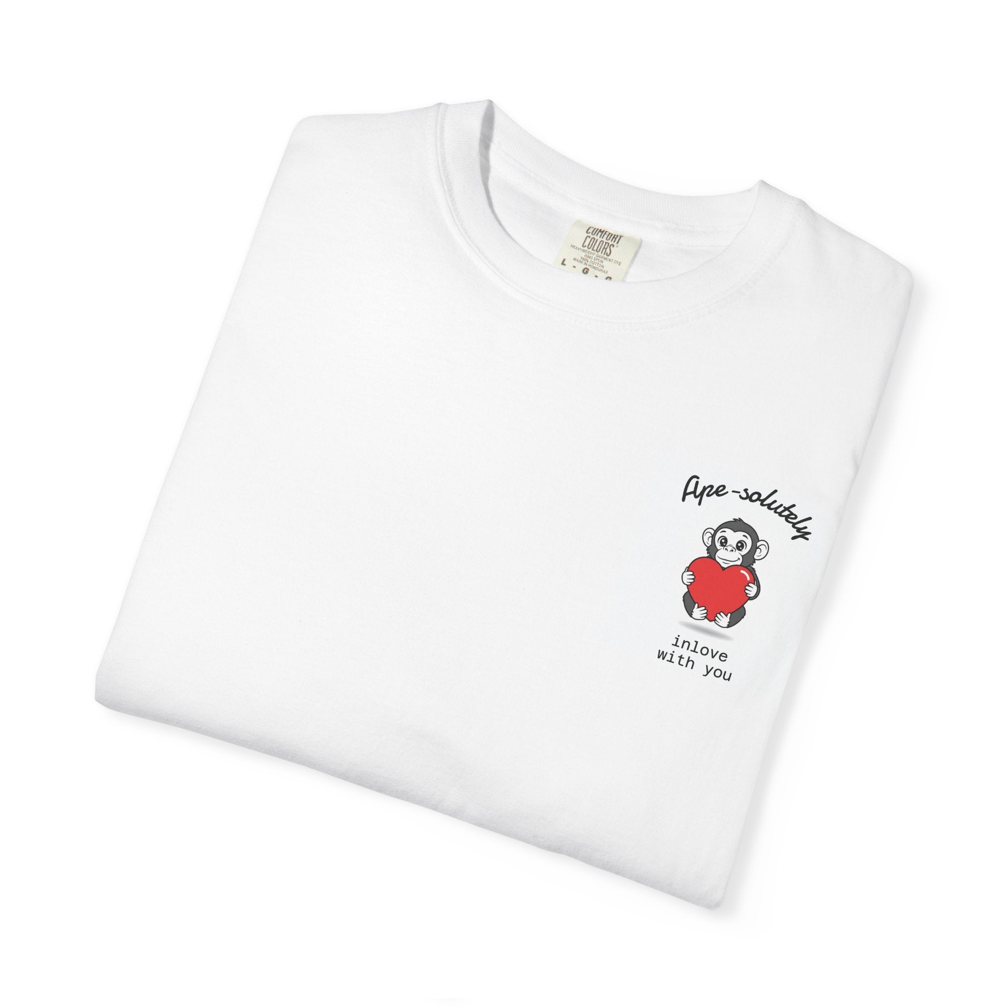InLove Graphic T-Shirt — Small Front Cartoon & Repeated Back Text Print
