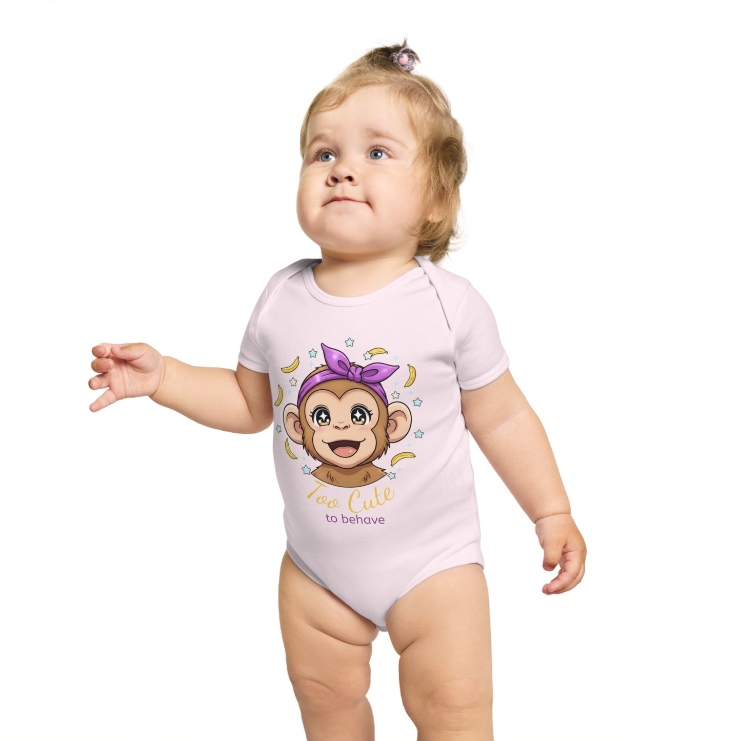 Baby bodysuit "TOO CUTE TO BEHAVE"