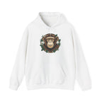 Chimpanzee Portrait Hoodie | Monkey Face with Tropical Leaves