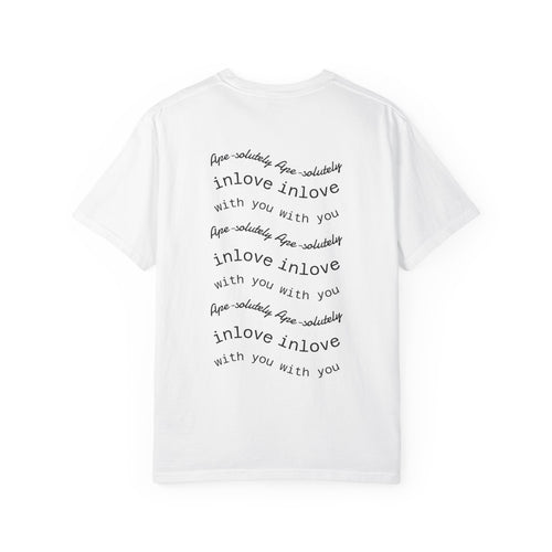 InLove Graphic T-Shirt — Small Front Cartoon & Repeated Back Text Print
