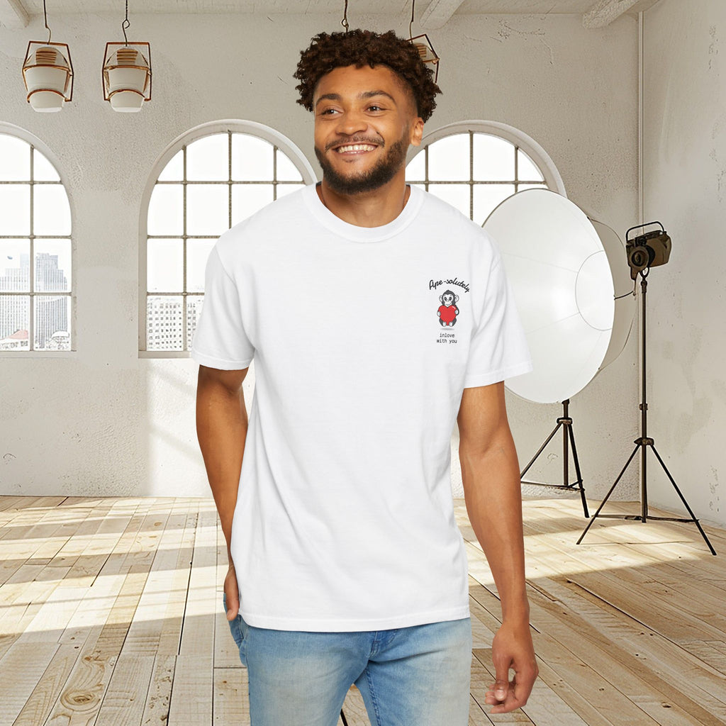 InLove Graphic T-Shirt — Small Front Cartoon & Repeated Back Text Print